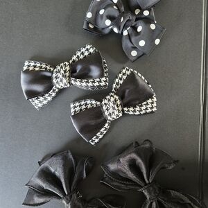Stylish Black and White Clip On Bows For Shoes.